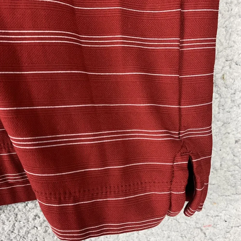 Nike Golf Fit Dry Polo Shirt Men's SIze XL Red Striped Dri Golfer Preppy Summer‎
